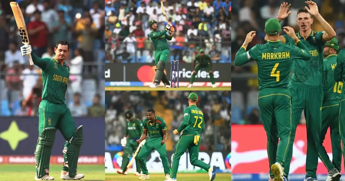 मुंबई के वानखेड़े क्रिकेट स्टेडियम में दक्षिण अफ्रीका और बांग्लादेश के बीच विश्व कप 2023 का मैच मंगलवार को एक रोमांचक मैच रहा,  टॉस जीतकर पहले बल्लेबाजी करते हुए दक्षिण अफ्रीका ने बांग्लादेश के सामने 382 रनों का मजबूत लक्ष्य रखा। मैच में विशेष रूप से दक्षिण अफ्रीका के क्विंटन डी कॉक और बांग्लादेश के महमुदुल्लाह ने असाधारण प्रदर्शन किया।